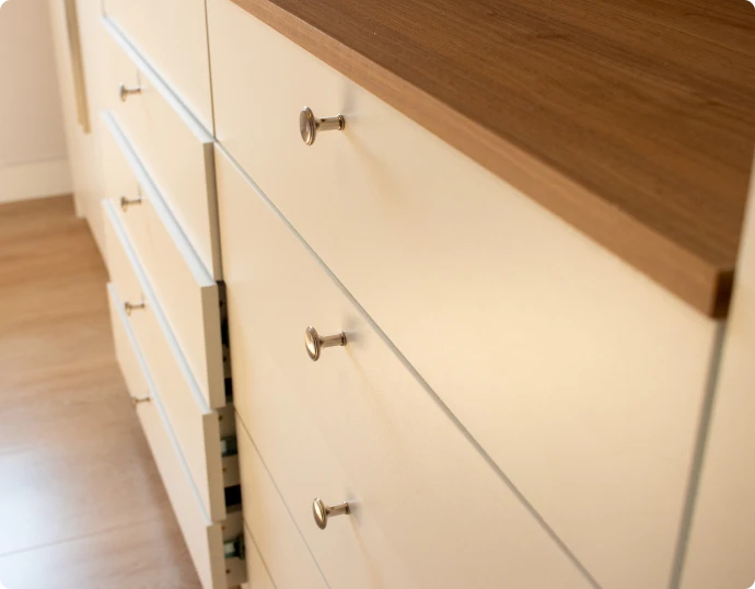 Foto armario branco Gavetas